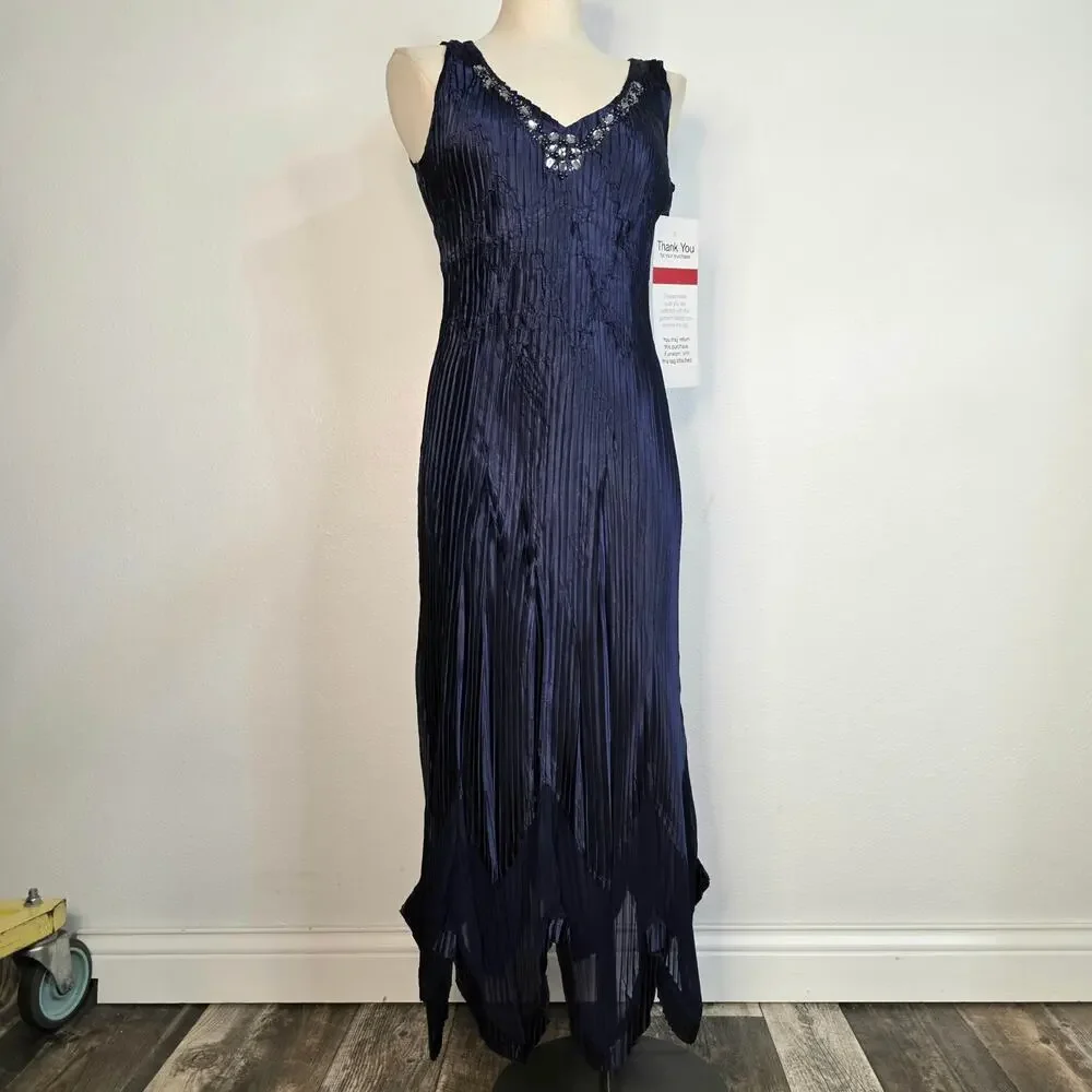 Vintage 90s Y2K Crinkle Dress Set Purple Whimsigoth Formal Fairy Goth Medium